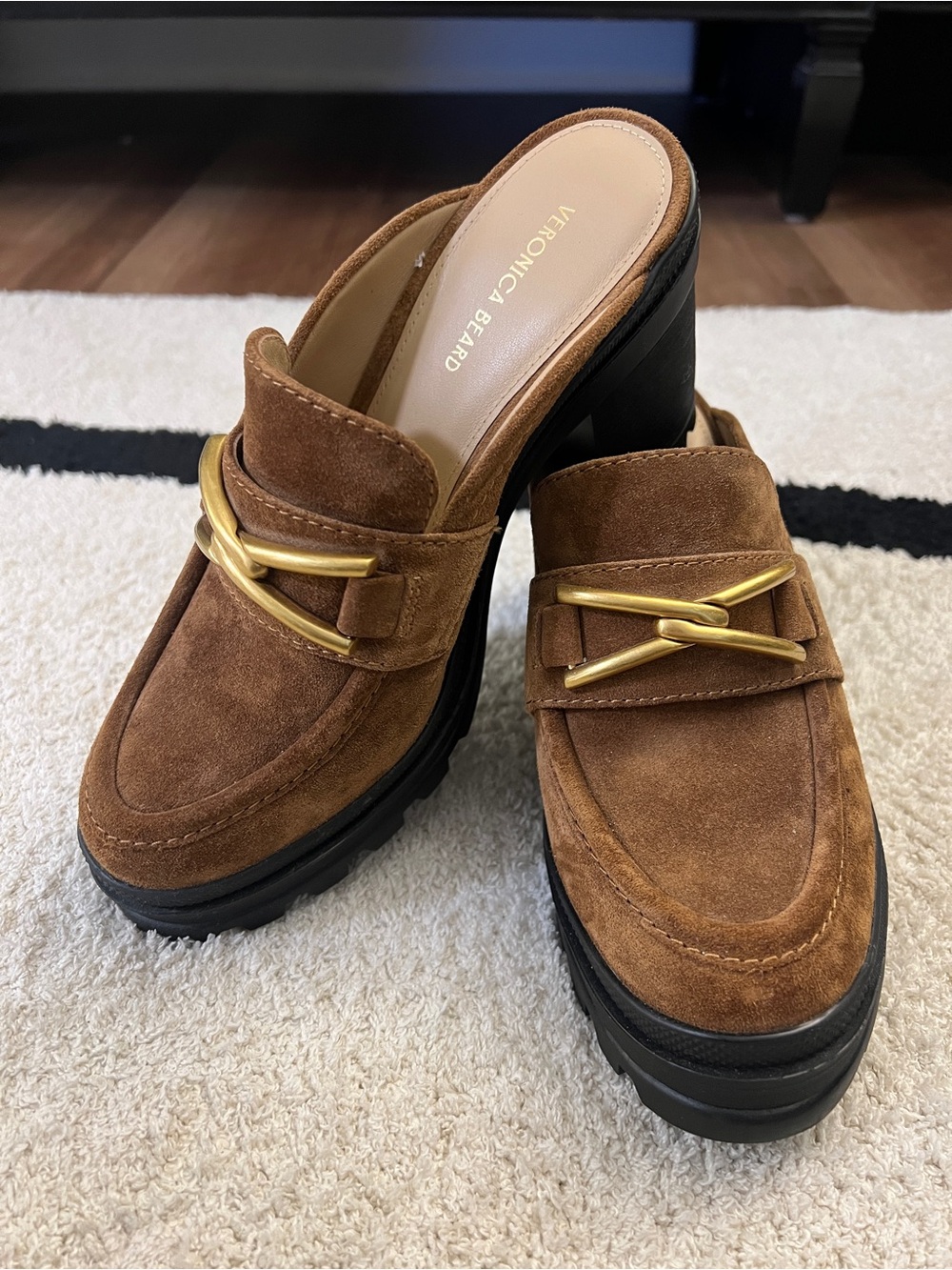 Veronica Beard Wynter Leather Heeled Loafer Mules size 6 NEW!